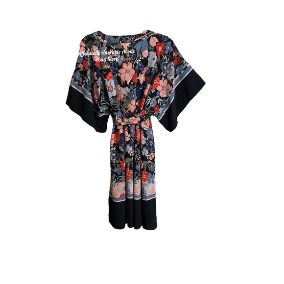 Motherhood Maternity Kimono Wrap Style Dress -Large Boxy Relaxed Fit Adjustable - Picture 11 of 11